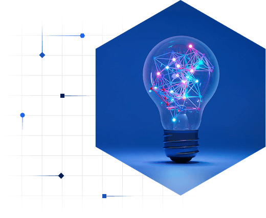 photo illustration of a lightbulb with a network inside